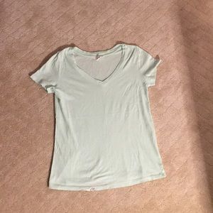 Forever21 turquoise V-Neck T-Shirt